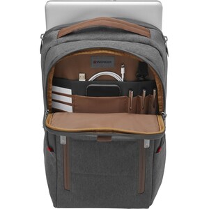 Wenger CityUpgrade Carrying Case (Backpack) for 16" Notebook - Alloy - Water Resistant - Polyester Body - Shoulder Strap, 