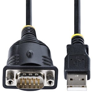 StarTech.com 3ft (1m) USB to Serial Cable, DB9 Male RS232 to USB Converter, USB to Serial Adapter, COM Port Adapter with P