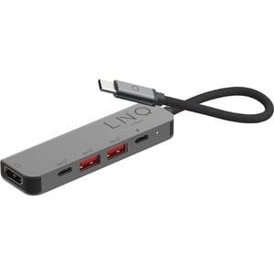 LINQ USB-Typ C Docking Station für Notebook/Tablet/Smartphone - 100 W - Schwarz, Grau - 4K, Full HD - 3840 x 2160, 1920 x 
