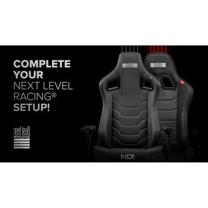 Next Level Racing Elite Gaming Chair Black Leather Edition - For Game - Leather, Aluminum, Suede, PU Leather - Black