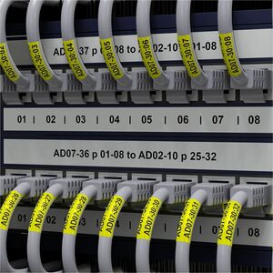 Brother P-touch ID Label - 24 mm Width - Rectangle - Black On Yellow