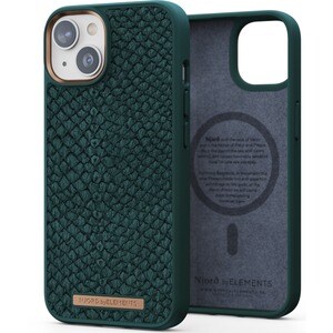 Njord Case for Apple iPhone 14 Plus Smartphone - Dark Green - Drop Resistant, Scratch Resistant, Dirt Proof - Salmon Leather