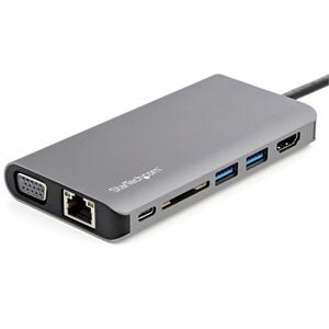 StarTech.com USB C Multiport Adapter - USB-C Mini Travel Dock w/ 4K HDMI or 1080p VGA - 100W PD Pass-Through, 3x USB, SD, 