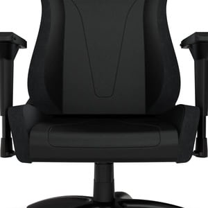 Corsair TC200 Gaming Chair - Plush Leatherette - Black/Black - For Gaming - Leatherette, Steel, Foam, Memory Foam - Black