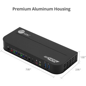 SIIG 2x1 HDMI 4K HDR KVM USB 3.0 Switch with Remote Control - Allows you to control 2 HDMI 4K computers using one keyboard