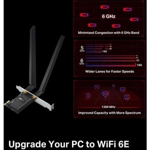Adaptateur Combo Wifi/Bluetooth TP-Link Archer TXE72E - IEEE 802.11ax - Bluetooth 5.2 - Triples Bandes pour Ordinateur de 