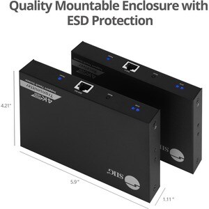 SIIG 4K 60Hz HDR HDMI KVM Over Cat6 Extender with S/PDIF & Touch Screen Support - Extends/splits HDMI signals up to 230ft 