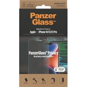 PanzerGlass Classic Fit Tempered Glass Privacy Screen Protector - For 15.5 cm (6.1") LCD iPhone 13, iPhone 13 Pro, iPhone 