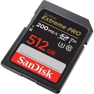 SanDisk Extreme PRO 512 GB Class 3/UHS-I (U3) V30 SDXC - 200 MB/s Read - 140 MB/s Write - 10 Year Warranty - Lifetime Warr