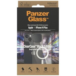PanzerGlass ClearCase Case for Apple iPhone 14 Plus Smartphone - Black - Bacterial Resistant, Drop Resistant, Scratch Resi