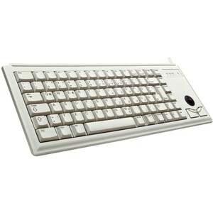 CHERRY Ultraslim G84-4420 Keyboard - Cable Connectivity - USB Interface - Trackball - English (US) - Light Grey - TAA Comp