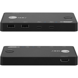 SIIG 2x1 USB-C 4K Video KVM Switch - Allows you to control 2 USB-C 4K computers using one keyboard and mouse - Compact UHD