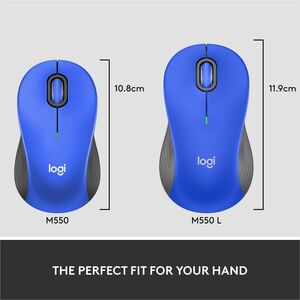 Logitech Signature M550 L Full Size Wireless Mouse - For Large Sized Hands, 2-Year Battery, Silent Clicks, Bluetooth, Blue