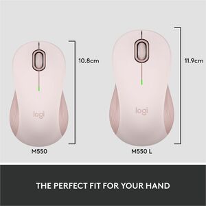 Logitech Signature M550 Wireless Mouse - For Small to Medium Sized Hands, 2-Year Battery, Silent Clicks, Rose - Optical - 