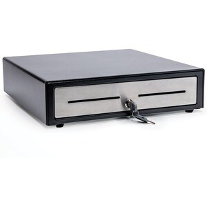 Star Micronics Choice CD4-1416BKSS48 Cash Drawer - 4 Bill - 8 Coin, Printer Driven - Aço inoxidável - Preto - 109.2 mm Alt