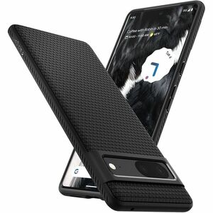 Spigen Liquid Air Case for Google Pixel 7 Smartphone - Geometric Design - Matte Black - 1 - Drop Resistant, Slip Resistant