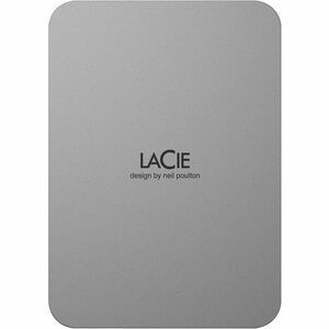 LaCie STLP2000400 2 TB Portable Hard Drive - External - Moon Silver - USB 3.1 Type C