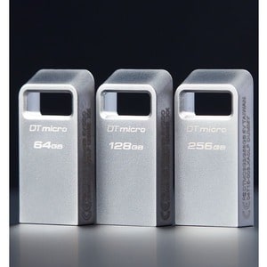 Kingston DataTraveler Micro USB Flash Drive - 64 GB - USB 3.2 (Gen 1) Type A - 200 MB/s Read Speed - Silver