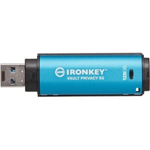 IronKey Vault Privacy 50 Series 128GB USB 3.2 (Gen 1) Type A Flash Drive - 128 GB - USB 3.2 (Gen 1) Type A - 250 MB/s Read