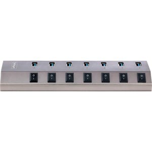 Hub USB-C avec Auto-Alimenté à 7 Ports - Hub USB Type C vers USB-A pour PC - Hub USB 3.0 5Gbps avec Alimentation 7 Ports -
