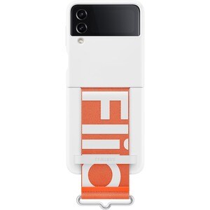 SAMSUNG SILICONE COVER WITH STRAP FLIP4 WHITE