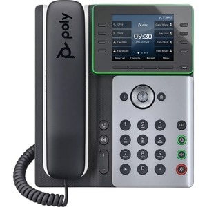 Poly Edge E350 IP Phone - Corded - Corded - NFC, Wi-Fi, Bluetooth - Desktop, Wall Mountable - TAA Compliant - VoIP - IEEE 