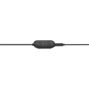 Logitech Zone Wired Earbud Stereo Earset - Graphite - Binaural - In-ear - 16 Ohm - 20 Hz to 16 kHz - 145 cm Cable - Noise 