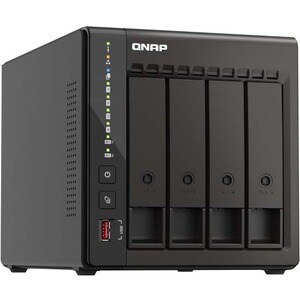 QNAP Turbo NAS TS-453E-8G 4 x Total de compartimentos Sistema de armazenamento SAN/NAS - 4 GB Flash Memory Capacity - Inte