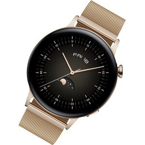 Huawei WATCH GT 3 Smartwatch - 42,30 mm Case Height - 10,20 mm Case Thickness - 42,30 mm Case Width - Schwarz, Stahl Case 