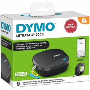 Dymo LetraTag 200B Electronic Label Maker - Direct Thermal - 7 mm/s Mono - 5 Font Size - 15 Text Style - 200 dpi - Label -