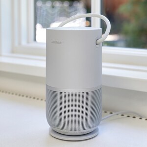 Bose Portable Bluetooth Smart Speaker - Google Assistant, Alexa Supported - Silver - 360° Circle Sound - Wireless LAN - Ba