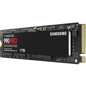 Samsung 990 PRO. SSD capacity: 1 TB, SSD form factor: M.2, Read speed: 7450 MB/s, Write speed: 6900 MB/s, Component for: P