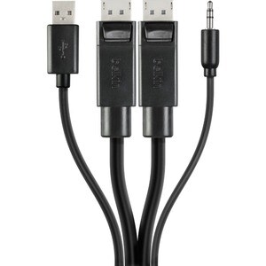 Belkin Cybersecurity and Secure KVM F1D9020B10T 3.05 m DisplayPort/Mini-phone/USB KVM Cable - TAA Compliant - Cable for KV