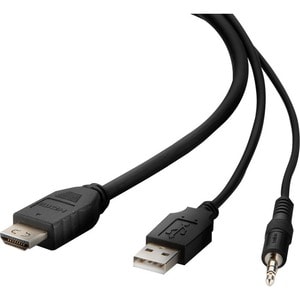 Belkin 3.05 m KVM Cable for KVM Switch, Mouse, Keyboard, Computer, Server - TAA Compliant - First End: 1 x HDMI 2.0 Digita