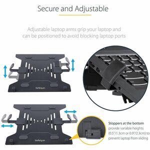 StarTech.com Desk Mount for Monitor, Notebook, Curved Screen Display - Black - Height Adjustable - 1 Display(s) Supported 
