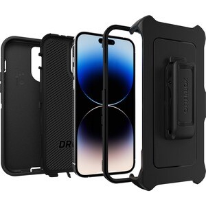 OtterBox Defender Rugged Carrying Case (Holster) Apple iPhone 14 Pro Max Smartphone - Black - Bump Resistant, Tear Resista