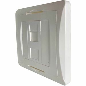 Eaton Tripp Lite Series 1-Port UK-Style Wall Plate, Unloaded Shuttered Module, White, TAA - 1 x Total Number of Socket(s) 