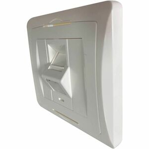 Eaton Tripp Lite Series 1-Port UK-Style Wall Plate, Unloaded Shuttered Angled Module, White, TAA - 1 x Total Number of Soc