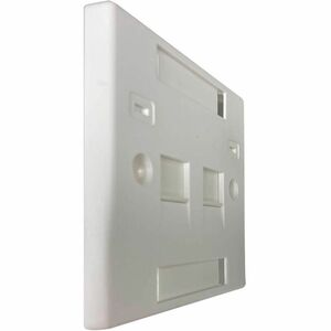 Eaton Tripp Lite Series 2-Port UK-Style Keystone Wall Plate, Unloaded Shuttered Module, Icon Tabs, White, TAA - 2 x Total 