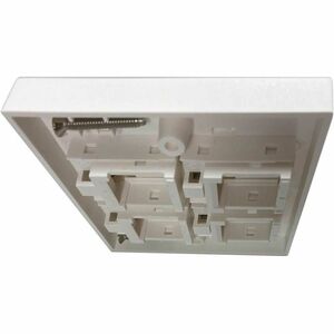 Eaton Tripp Lite Series 4-Port UK-Style Keystone Wall Plate, Unloaded Shuttered Module, White, TAA - 4 x Total Number of S