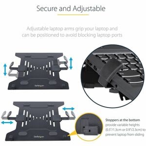 StarTech.com Laptop Desk Mount, Monitor and Laptop Arm Mount, Displays up to 34" (17.6lb/8kg), VESA Laptop Tray Arm, Clamp