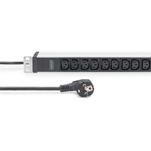 Digitus PDU - CEE 7/7 (SCHUKO) - 12 x IEC 60320 C13 - 16 A - 230 V AC Eingang - 230 V AC Ausgang - 1U - Waagerecht - Rackm
