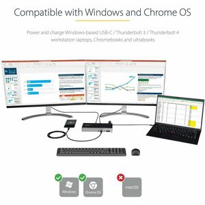 StarTech.com Docking Station USB C - Dock USB Tipo C de 3 Monitores 4K con DP 1.4 y DSC, 2x DP y 1x HDMI , PD de 100W, 6x 