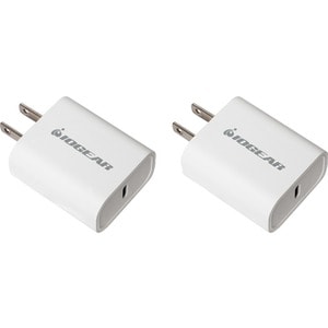 IOGEAR GearPower Compact USB-C 20W Charger 2-Pack - 20 W - 5 V DC, 9 V DC, 12 V DC Output - 3 A - 2
