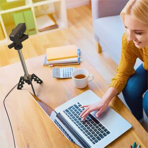 j5create JVCU100-N Webcam - 30 fps - Black - USB - 1 Pack(s) - Full HD - 1920 x 1080 Video - 80° Angle - Clip - Microphone