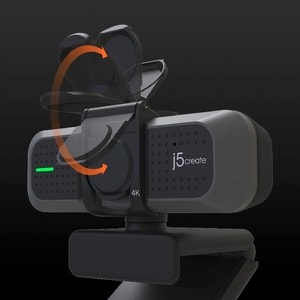 j5create JVU430 Webcam - 8 Megapixel - 60 fps - Black, Silver - 1 Pack(s) - 3840 x 2160 Video - CMOS Sensor - 94° Angle - 