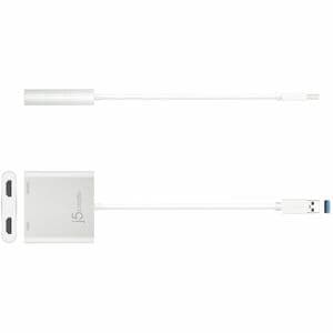j5create JUA365 A/V Adapter - 1 - TAA Compliant - 1 × USB 3.0 Type A - Male - 2 × HDMI 2.1 Digital Audio/Video - Female - 