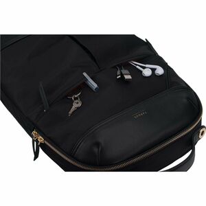 Targus Newport TSB945 便携包 (背包) 用于 32.8 cm (12.9") 到 38.1 cm (15") Apple iPad Pro 笔记本电脑, 平板, 旅行必备 - 黑 - 防水, 耐候 - 人造革 Body -