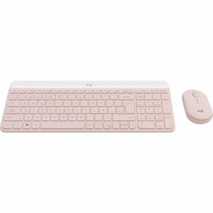 Logitech MK470 Keyboard and Mouse - USB Scissor/Mechanical Wireless RF 2.40 GHz Keyboard - Rose - USB Wireless RF Mouse - 