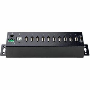 StarTech.com Hub USB 2.0 a 10 porte bloccabili, Moltiplicatore di porte/sdoppiatore USB-A montabile su DIN/parete/scrivani